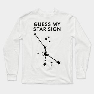Guess My Star Sign – Cancer Zodiac, Astrology Constellation - Black Print Long Sleeve T-Shirt