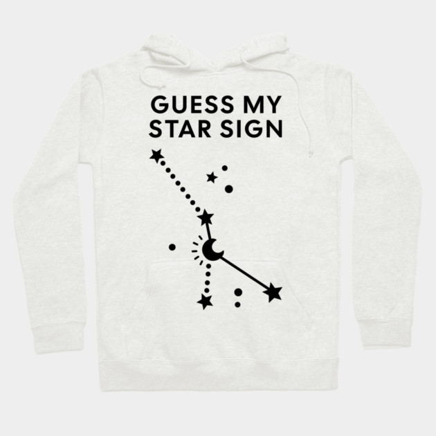 Guess My Star Sign – Cancer Zodiac, Astrology Constellation - Black Print Hoodie by Designed By Marty