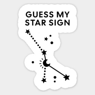 Guess My Star Sign – Cancer Zodiac, Astrology Constellation - Black Print Sticker