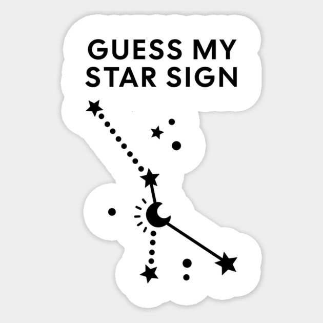 Guess My Star Sign – Cancer Zodiac, Astrology Constellation - Black Print Sticker by Designed By Marty
