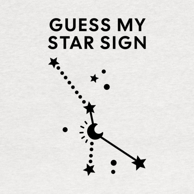 Guess My Star Sign – Cancer Zodiac, Astrology Constellation - Black Print by Designed By Marty