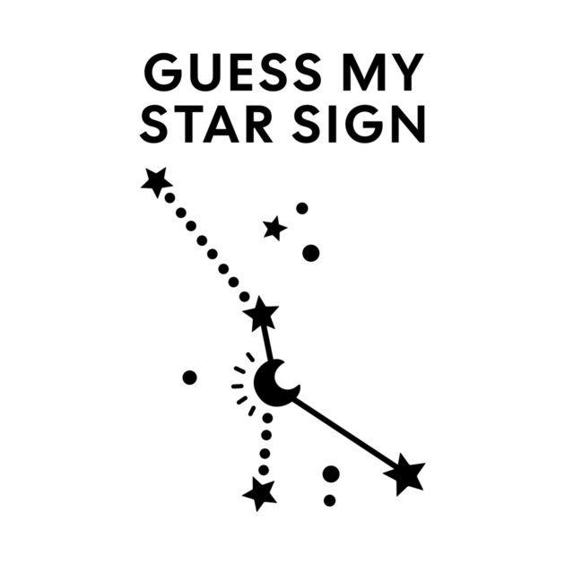 Guess My Star Sign – Cancer Zodiac, Astrology Constellation - Black Print by Designed By Marty
