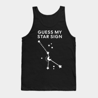 Guess My Star Sign – Cancer Zodiac, Astrology Constellation - White Print Tank Top