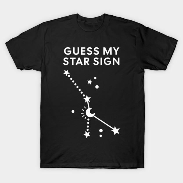 Guess My Star Sign – Cancer Zodiac, Astrology Constellation - White Print T-Shirt by Designed By Marty