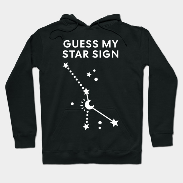 Guess My Star Sign – Cancer Zodiac, Astrology Constellation - White Print Hoodie by Designed By Marty