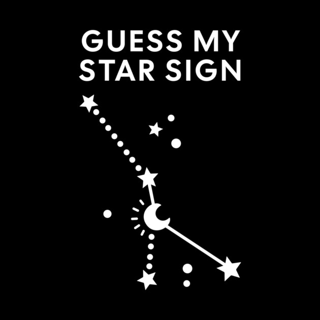Guess My Star Sign – Cancer Zodiac, Astrology Constellation - White Print by Designed By Marty