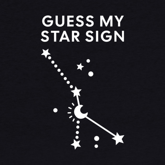 Guess My Star Sign – Cancer Zodiac, Astrology Constellation - White Print by Designed By Marty