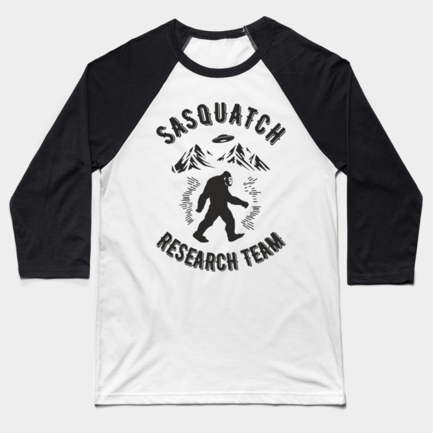 Sasquatch Research Team Hiking Squad Baseball T-Shirt by Anticorporati