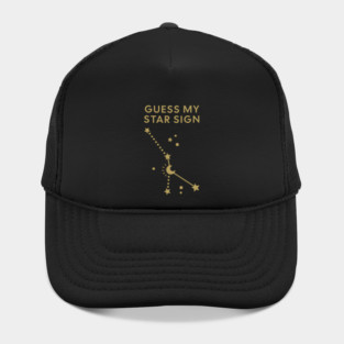Guess My Star Sign – Cancer Zodiac, Astrology Constellation - Antique Gold Print Hat