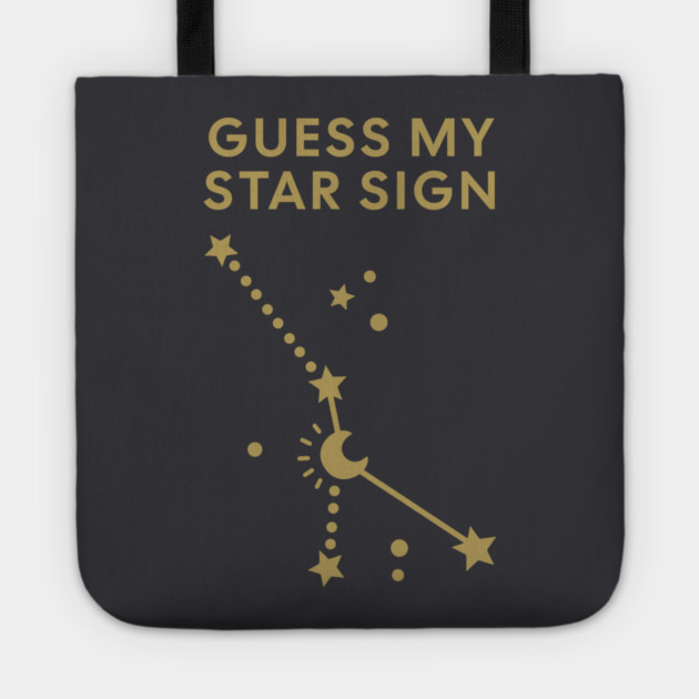 Guess My Star Sign – Cancer Zodiac, Astrology Constellation - Antique Gold Print Tote by Designed By Marty