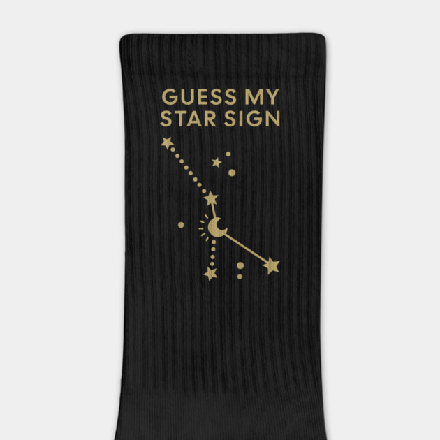 Guess My Star Sign – Cancer Zodiac, Astrology Constellation - Antique Gold Print by Designed By Marty