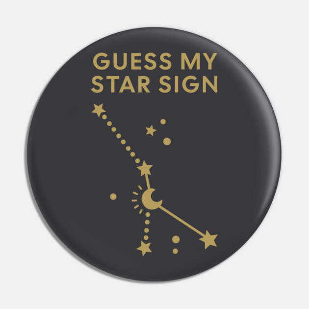 Guess My Star Sign – Cancer Zodiac, Astrology Constellation - Antique Gold Print Pin by Designed By Marty