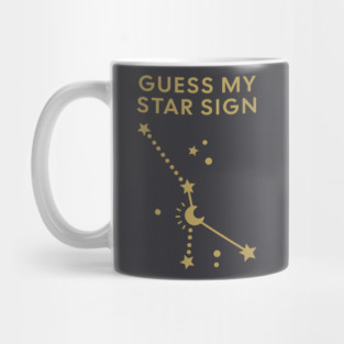 Guess My Star Sign – Cancer Zodiac, Astrology Constellation - Antique Gold Print Mug