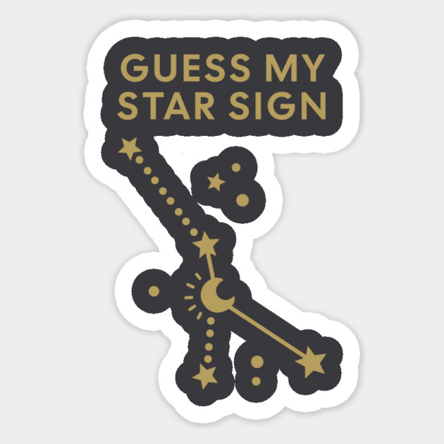 Guess My Star Sign – Cancer Zodiac, Astrology Constellation - Antique Gold Print Sticker by Designed By Marty