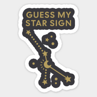 Guess My Star Sign – Cancer Zodiac, Astrology Constellation - Antique Gold Print Magnet