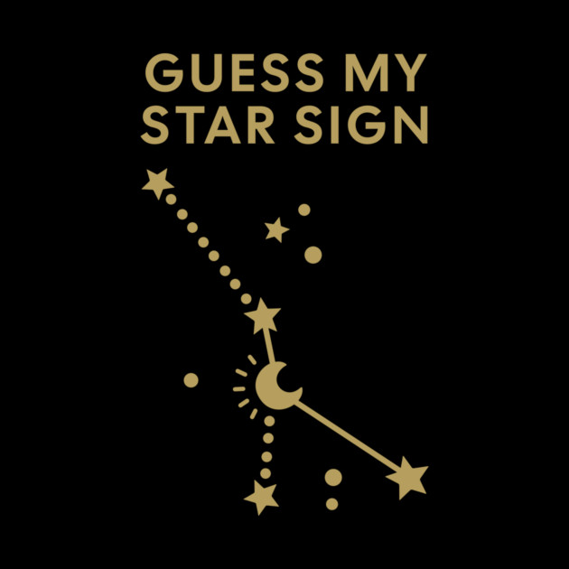 Guess My Star Sign – Cancer Zodiac, Astrology Constellation - Antique Gold Print by Designed By Marty