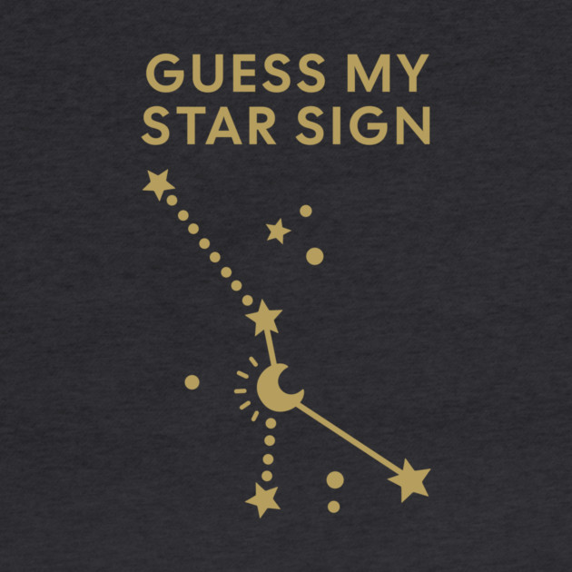 Guess My Star Sign – Cancer Zodiac, Astrology Constellation - Antique Gold Print by Designed By Marty