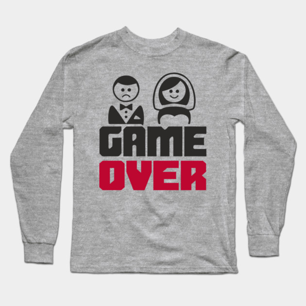 Game Over Bachelor Party Marriage Sarcasm Long Sleeve T-Shirt by Anticorporati
