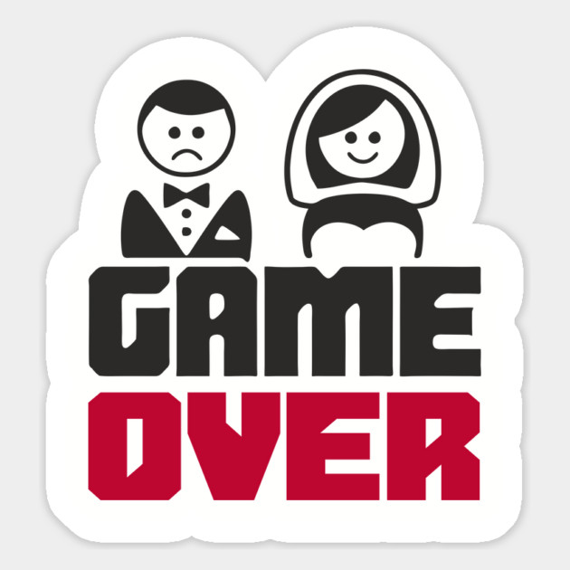 Game Over Bachelor Party Marriage Sarcasm Magnet by Anticorporati