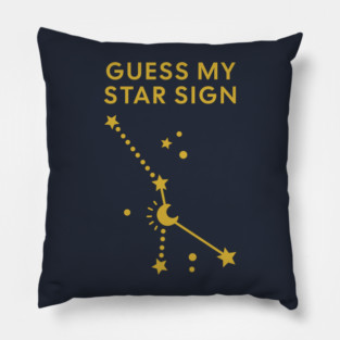 Guess My Star Sign – Cancer Zodiac, Astrology Constellation - Classic Gold Print Pillow