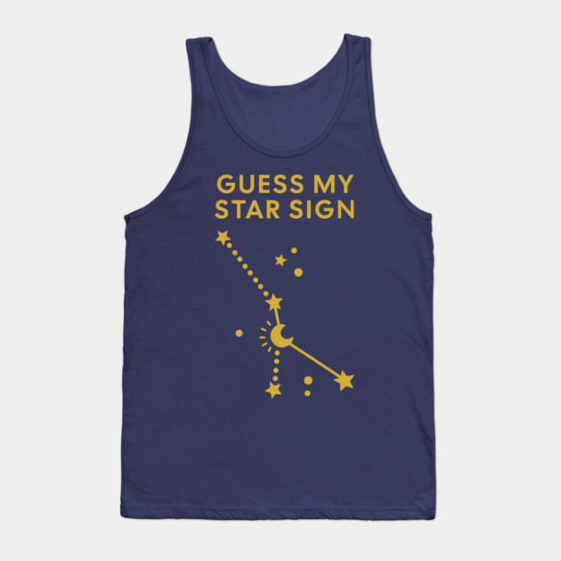 Guess My Star Sign – Cancer Zodiac, Astrology Constellation - Classic Gold Print Tank Top by Designed By Marty