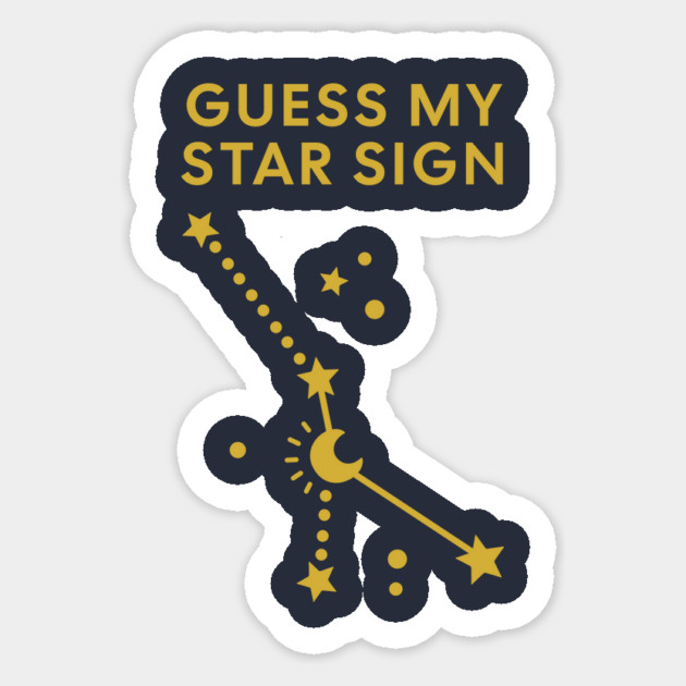 Guess My Star Sign – Cancer Zodiac, Astrology Constellation - Classic Gold Print Sticker by Designed By Marty
