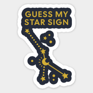 Guess My Star Sign – Cancer Zodiac, Astrology Constellation - Classic Gold Print Magnet