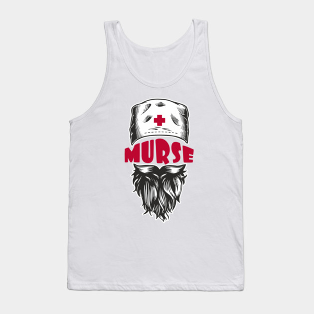 Murse Male Nurse Funny Medical Humor Pun Tank Top by Anticorporati