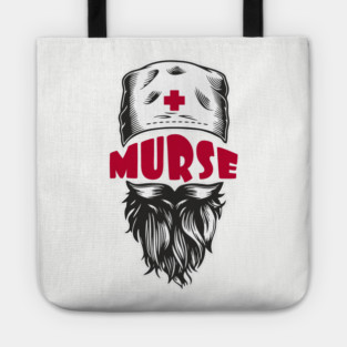 Murse Male Nurse Funny Medical Humor Pun Tote
