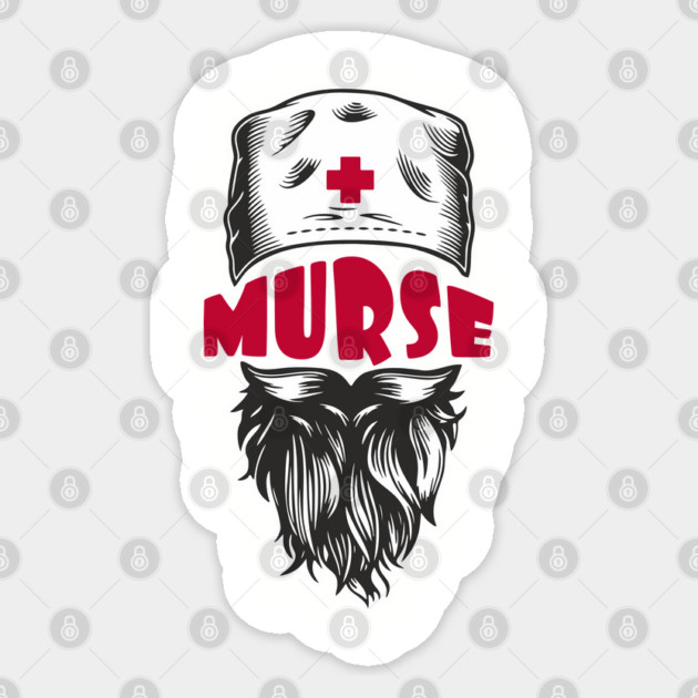 Murse Male Nurse Funny Medical Humor Pun Sticker by Anticorporati