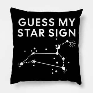 Guess My Star Sign – Leo Zodiac, Astrology Constellation - White Print Pillow