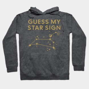 Guess My Star Sign – Leo Zodiac, Astrology Constellation - Antique Gold Print Hoodie