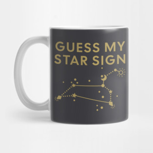 Guess My Star Sign – Leo Zodiac, Astrology Constellation - Antique Gold Print Mug