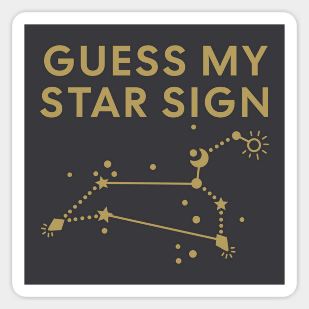 Guess My Star Sign – Leo Zodiac, Astrology Constellation - Antique Gold Print Magnet by Designed By Marty