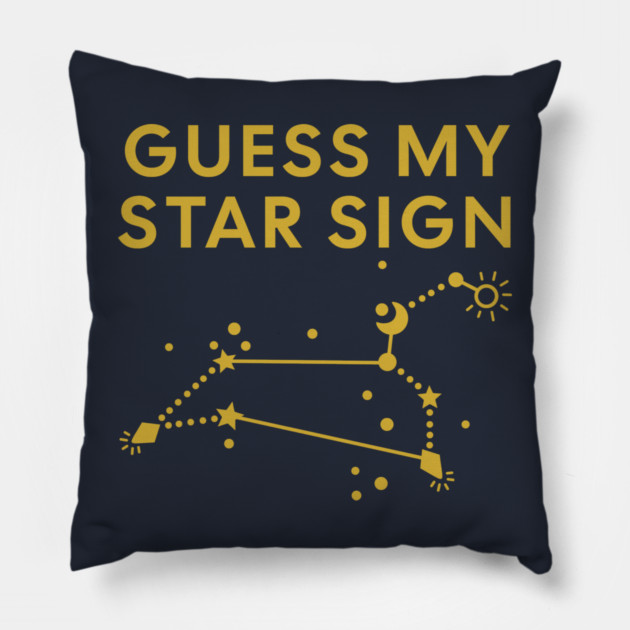 Guess My Star Sign – Leo Zodiac, Astrology Constellation - Classic Gold Print Pillow by Designed By Marty