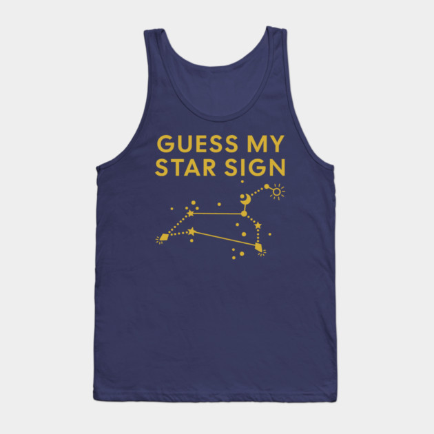 Guess My Star Sign – Leo Zodiac, Astrology Constellation - Classic Gold Print Tank Top by Designed By Marty