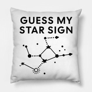 Guess My Star Sign – Virgo Zodiac, Astrology Constellation - Black Print Pillow