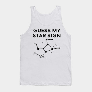 Guess My Star Sign – Virgo Zodiac, Astrology Constellation - Black Print Tank Top