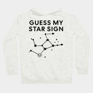 Guess My Star Sign – Virgo Zodiac, Astrology Constellation - Black Print Hoodie