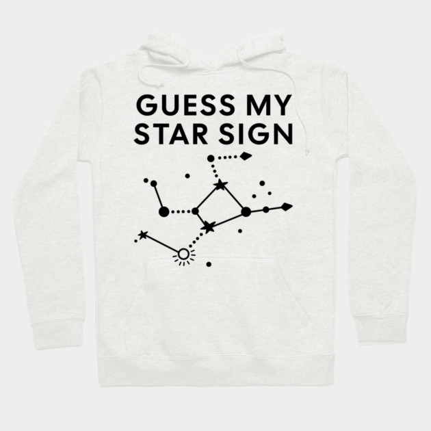 Guess My Star Sign – Virgo Zodiac, Astrology Constellation - Black Print Hoodie by Designed By Marty
