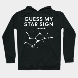 Guess My Star Sign – Virgo Zodiac, Astrology Constellation - White Print Hoodie