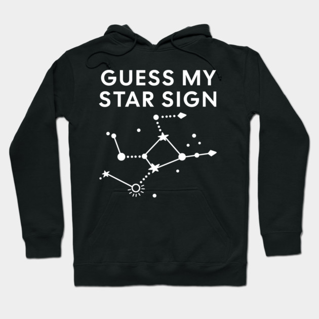 Guess My Star Sign – Virgo Zodiac, Astrology Constellation - White Print Hoodie by Designed By Marty