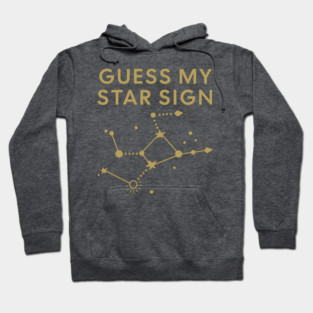Guess My Star Sign – Virgo Zodiac, Astrology Constellation - Antique Gold Print Hoodie