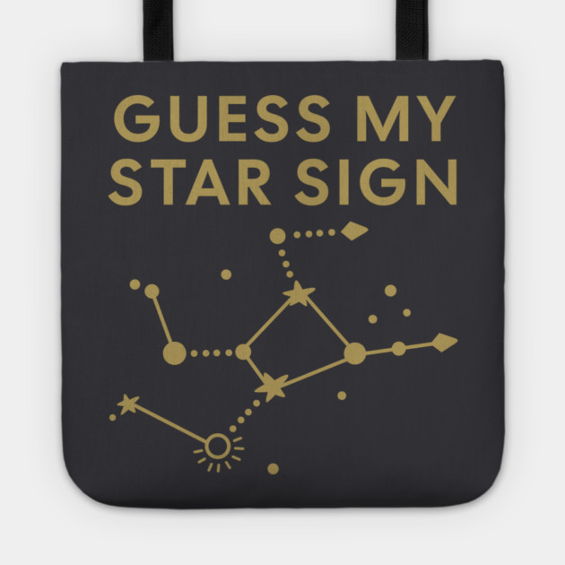 Guess My Star Sign – Virgo Zodiac, Astrology Constellation - Antique Gold Print Tote by Designed By Marty