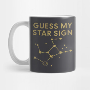 Guess My Star Sign – Virgo Zodiac, Astrology Constellation - Antique Gold Print Mug