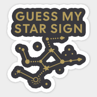 Guess My Star Sign – Virgo Zodiac, Astrology Constellation - Antique Gold Print Sticker