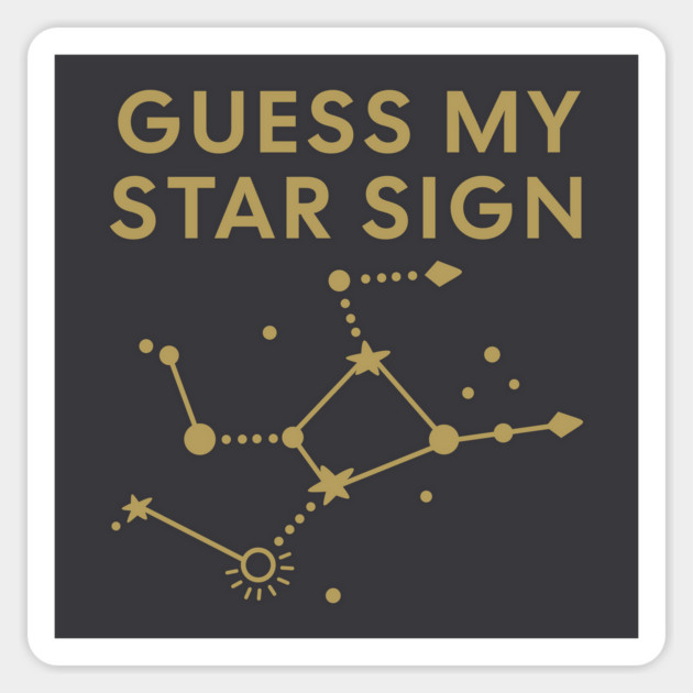 Guess My Star Sign – Virgo Zodiac, Astrology Constellation - Antique Gold Print Magnet by Designed By Marty