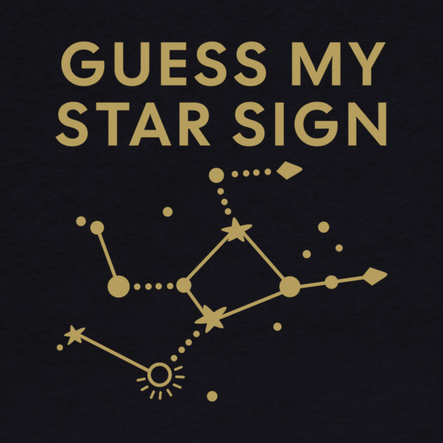 Guess My Star Sign – Virgo Zodiac, Astrology Constellation - Antique Gold Print by Designed By Marty
