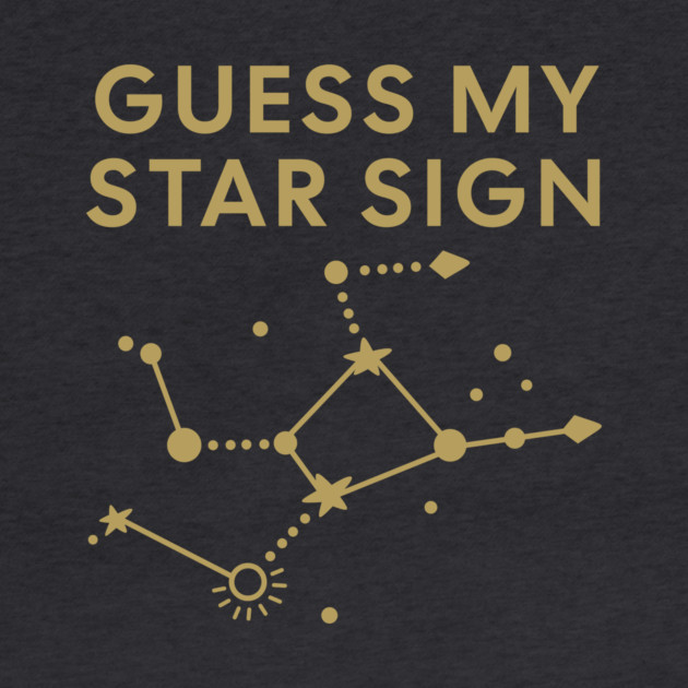 Guess My Star Sign – Virgo Zodiac, Astrology Constellation - Antique Gold Print by Designed By Marty