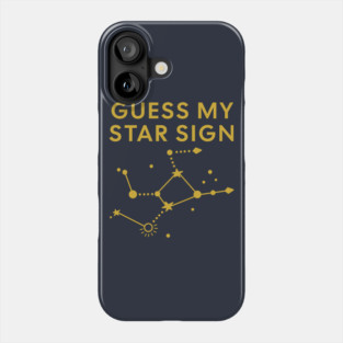 Guess My Star Sign – Virgo Zodiac, Astrology Constellation - Classic Gold Print Phone Case